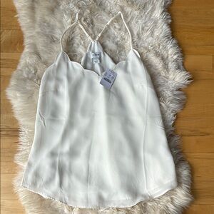 NWT, J. Crew White Asymmetrical Camisole Top, size 4